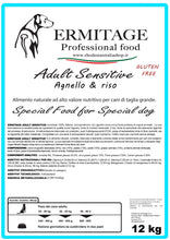 Carica l'immagine nel visualizzatore di Gallery, Ermitage Adult Sensitive 12 Kg: Agnello, riso, ceci, mirtillo e rosmarino.