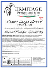 Carica l'immagine nel visualizzatore di Gallery, Ermitage Junior Large Breed: Tonno & riso e patate 12 Kg. Gluten free.