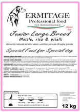 Carica l'immagine nel visualizzatore di Gallery, 𝑷𝑹𝑶𝑴𝑶 2 confezioni: Ermitage Junior Large Breed: Maiale &amp; riso e piselli 12 Kg.

