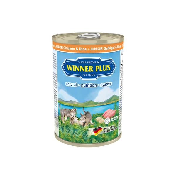 Winner Plus Super Premium Junior con Pollo e Riso confezione da 6 o confezione da 12